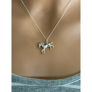 Sterling Silver Bucking Bronco Horse Necklace, Bucking Bronco Horse Necklace